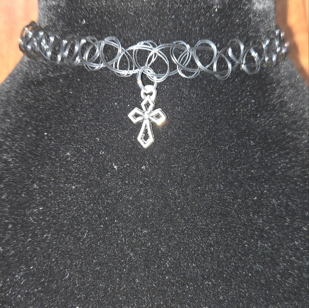 Choker,Cross choker necklace, tattoo choker neckla